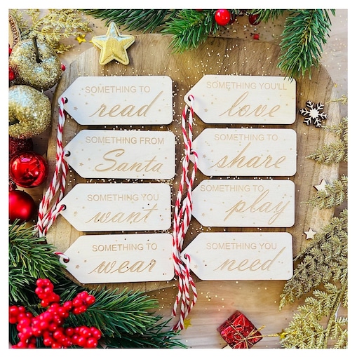 Drewniane bileciki na prezenty