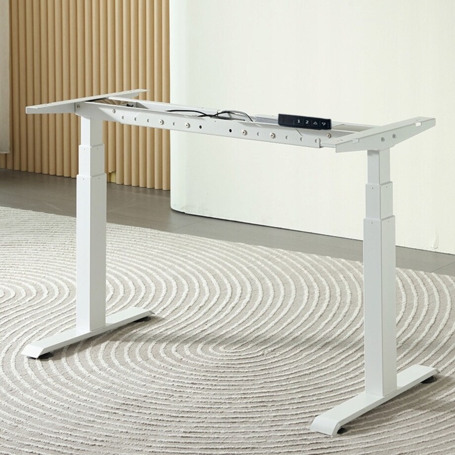 Biurko Elektryczne Podnoszone Białe 120 cm Regulacja Wysokości 72-118 cm