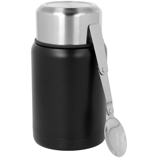 Termos obiadowy 500ml ze składaną łyżeczką na obiad zupę czarny MATOWY BRUNBESTE BB-3570