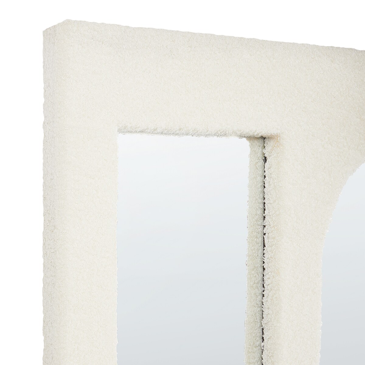 Lustro ścienne MARCIGNY 70 cm 100 cm Boucle Złamana biel