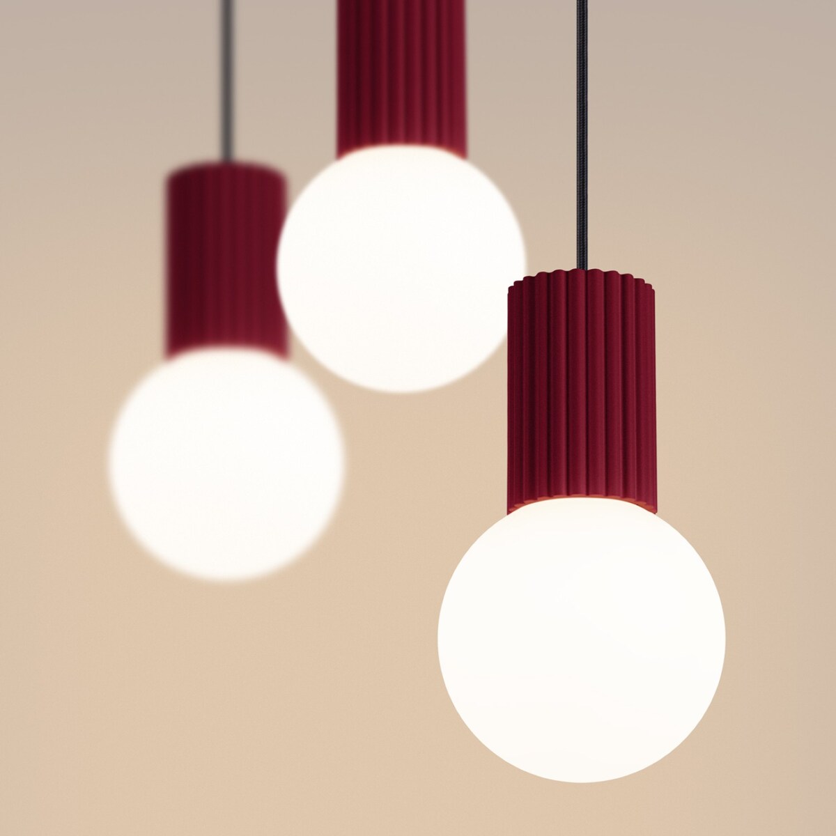 Lampa wisząca HALO 3L burgund