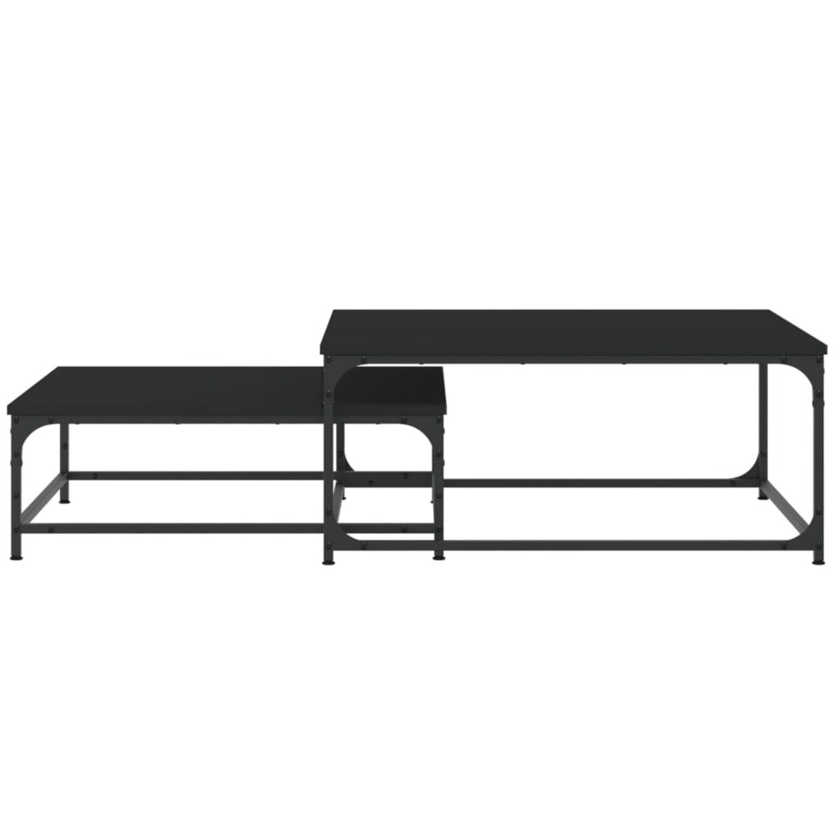 vidaXL Stoliki kawowe, wsuwane pod siebie, 2 szt., czarne