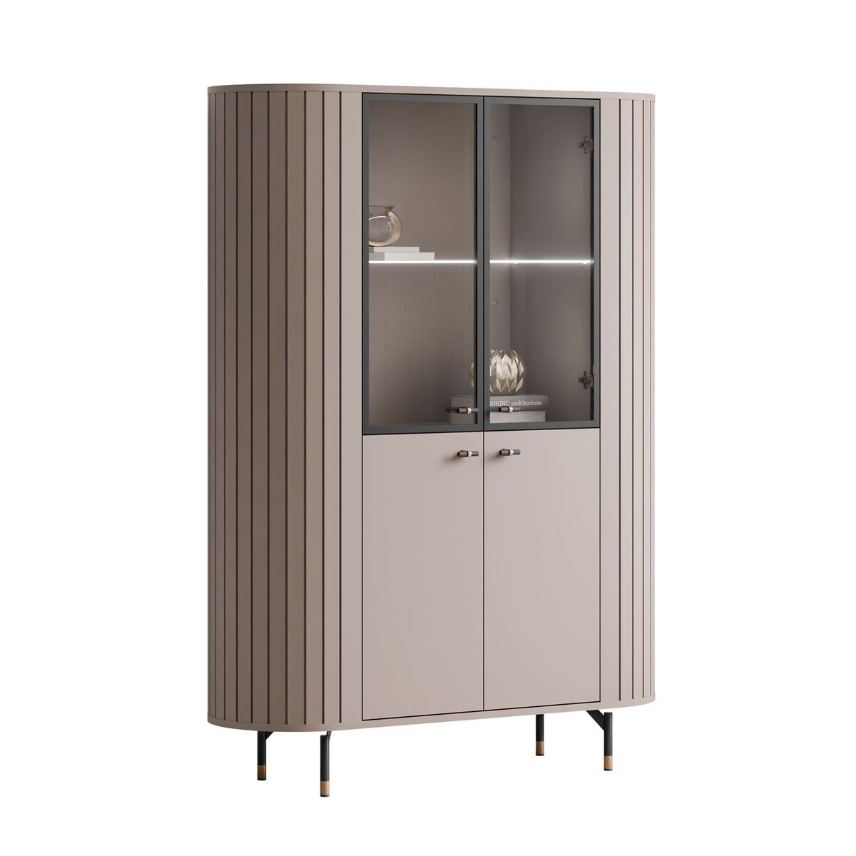 Witryna ELODIE z oświetleniem LED kaszmir