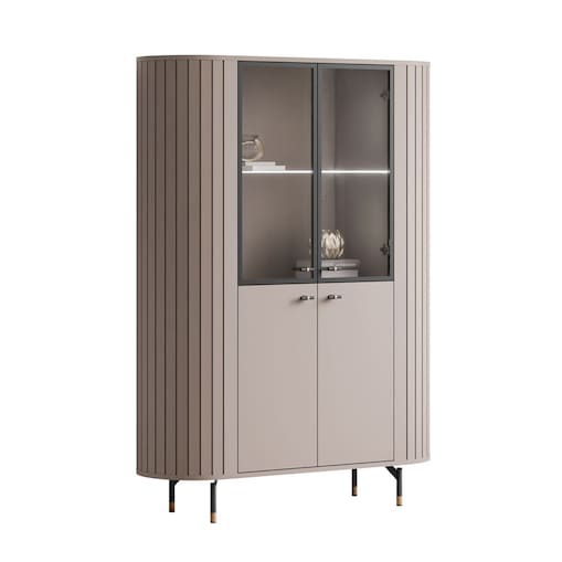 Witryna ELODIE z oświetleniem LED kaszmir