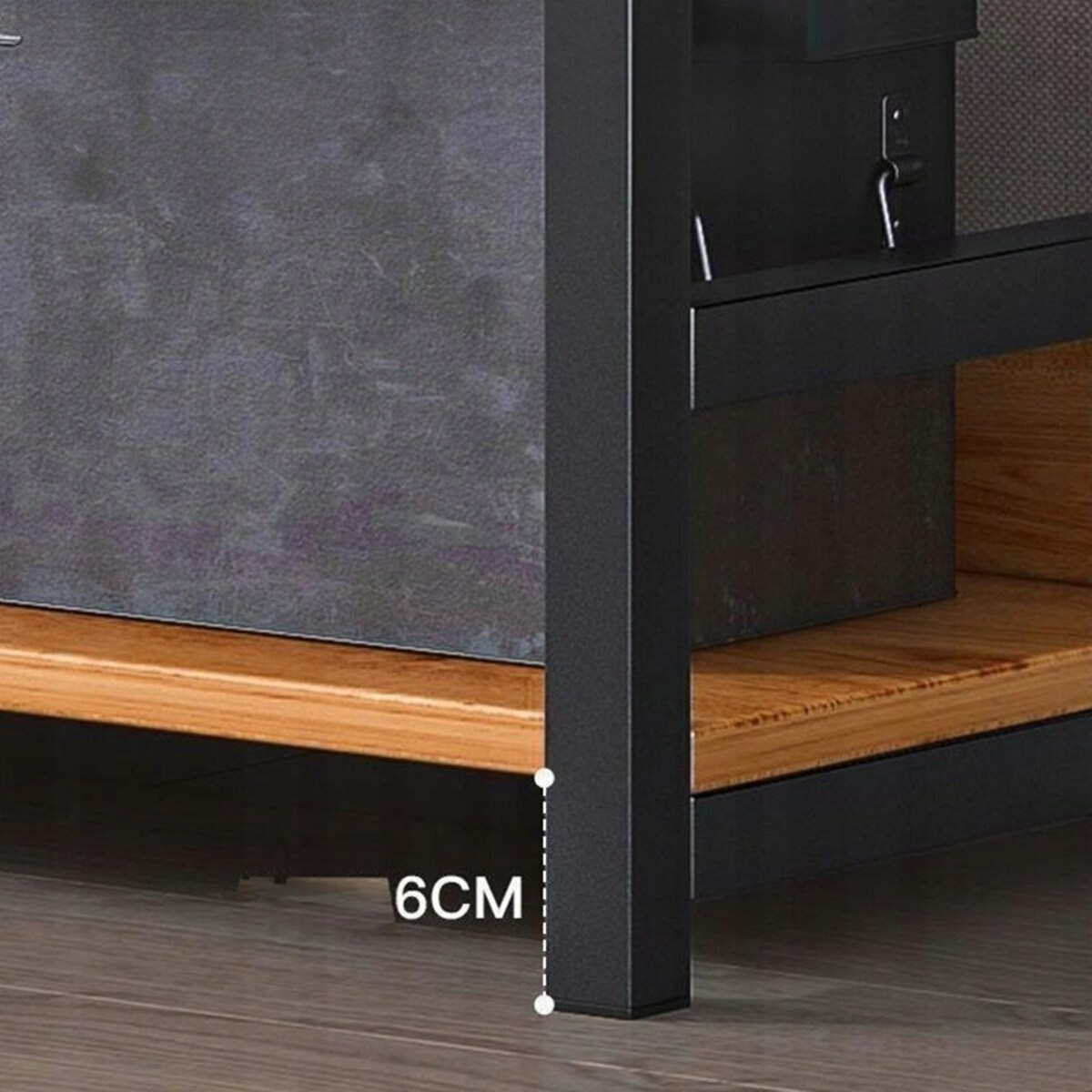 Industrialny Regał Stojący Rustykalny 6 Półek Na Książki Drabinka 174 Cm