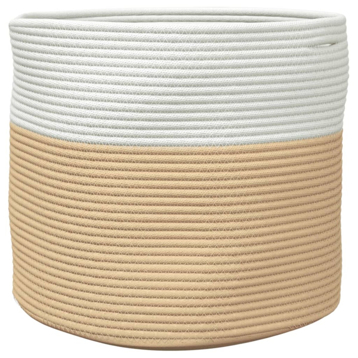 vidaXL Kosz do przechowywania, beżowo-biały, Ø40x35 cm, bawełna