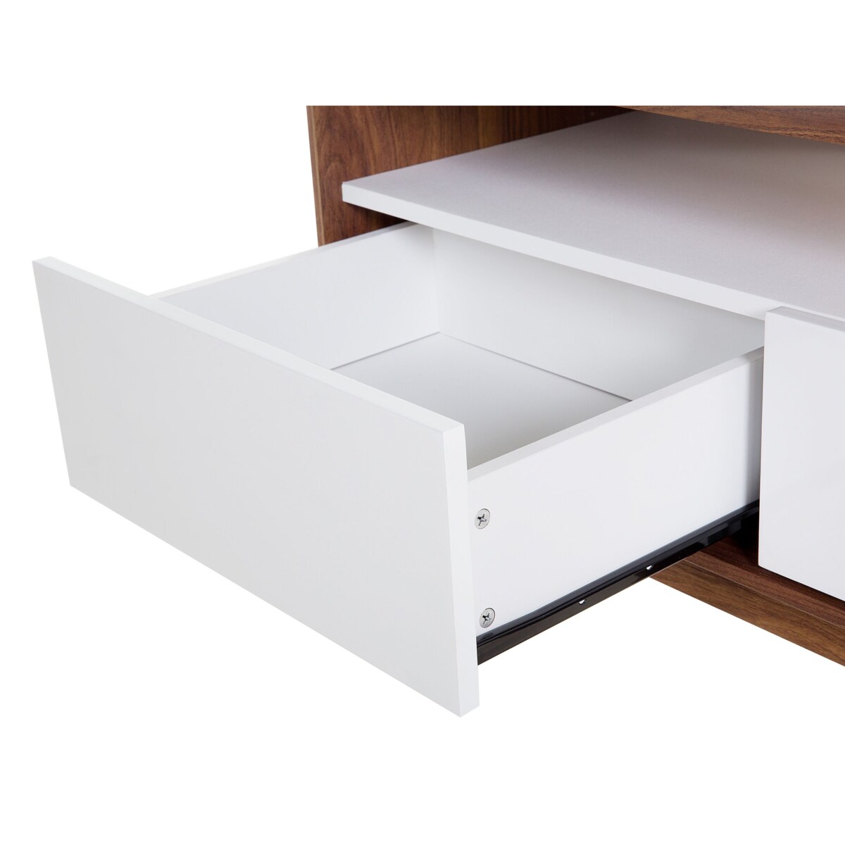 Szafka RTV ciemne drewno z białym SYRACUSE