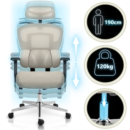 Fotel biurowy obrotowy ergonomiczny krzesło Sofotel Talin szare