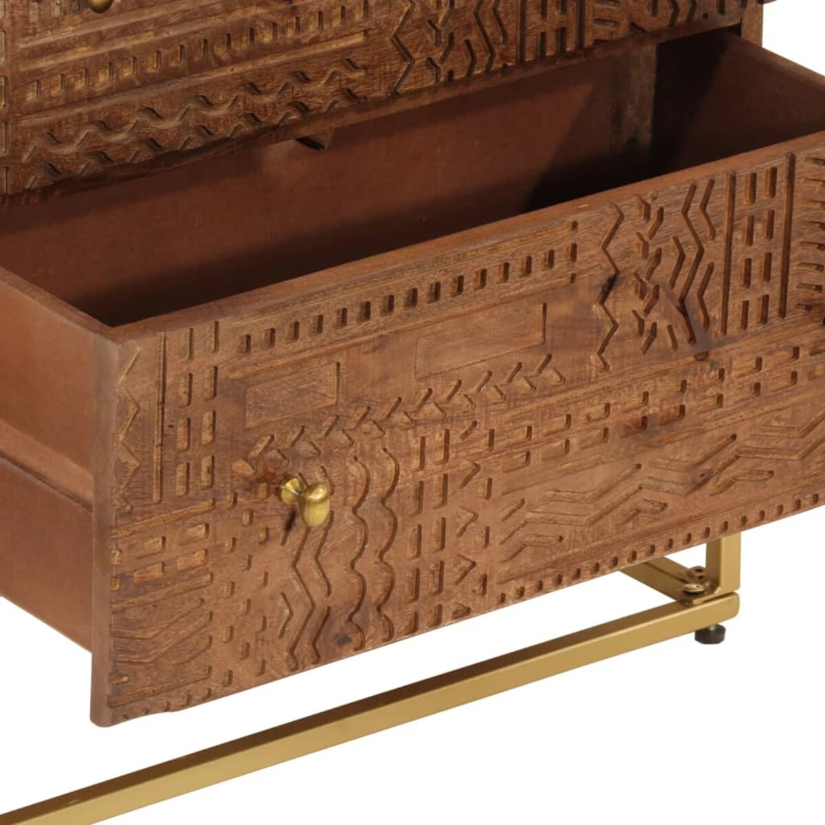 vidaXL Komoda, 55x30x76 cm, lite drewno mango i żelazo