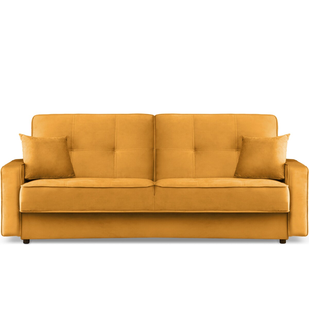 KONSIMO ORIO Rozkładana sofa w kolorze żółtym do salonu