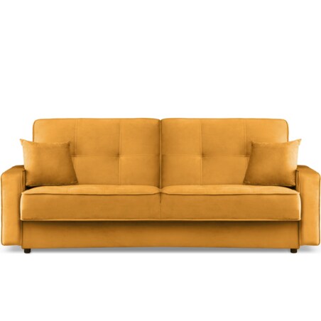 KONSIMO ORIO Rozkładana sofa w kolorze żółtym do salonu