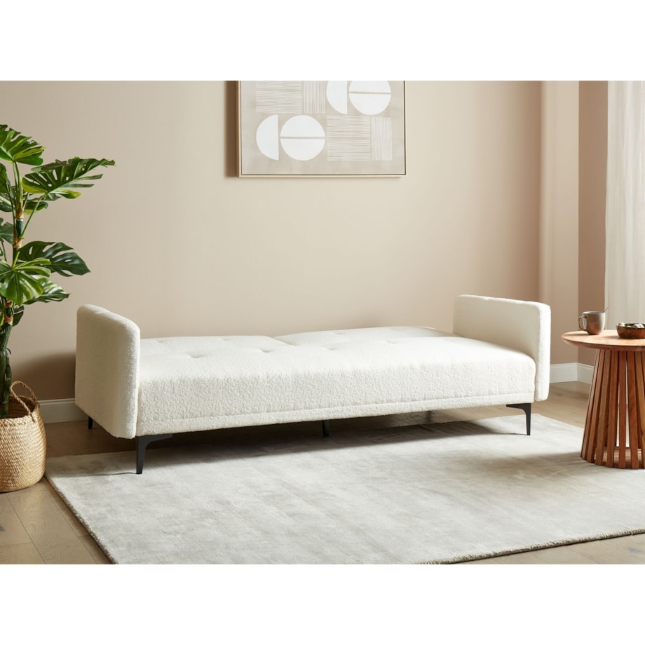 Sofa rozkładana LUCAN Złamana biel Boucle