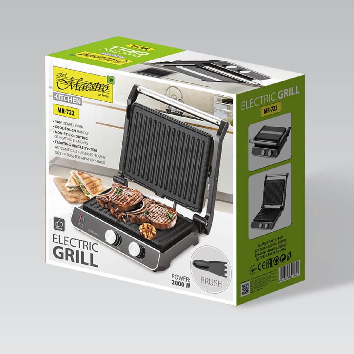 Grill elektryczny opiekacz 2000W MAESTRO