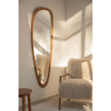 Lustro ścienne z drewna dębowego Arbidel 80 x 220 cm