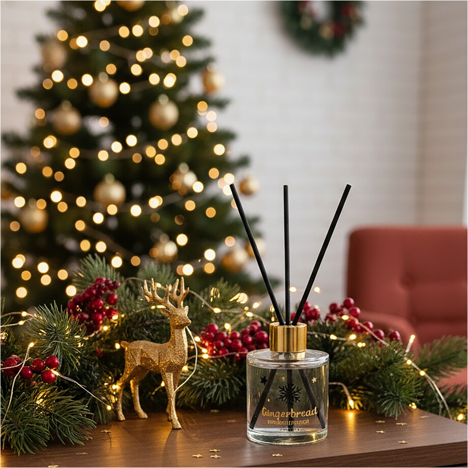 Patyczki Zapachowe Dyfuzor Zapach Świąteczny Odświeżacz Powietrza 50 Ml Śnieżynka Piernik