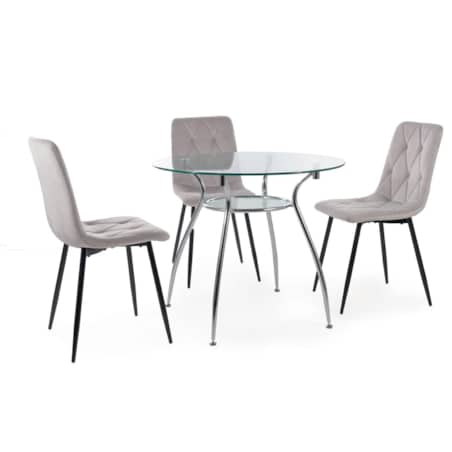 Krzesło tapicerowane TOM VELVET jasnoszare