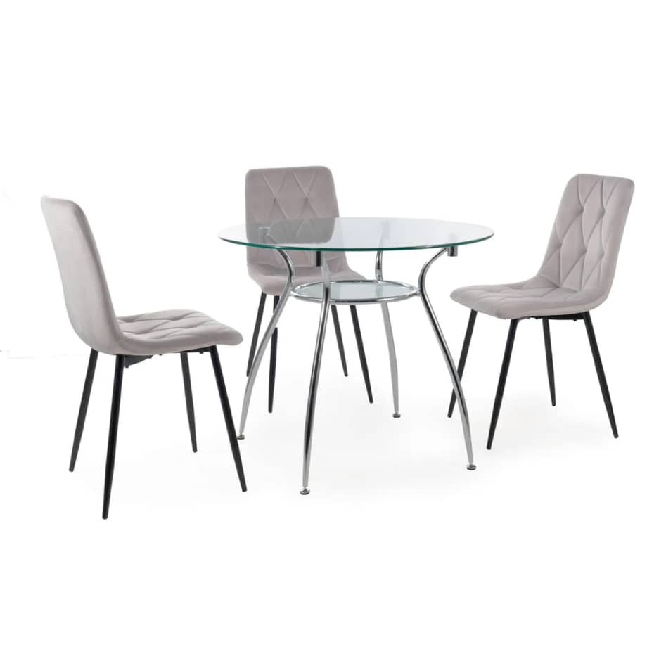 Krzesło tapicerowane TOM VELVET jasnoszare