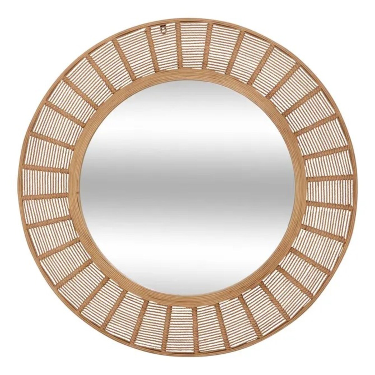 Lustro ścienne, okrągłe, bambus, 91 cm, Zelie