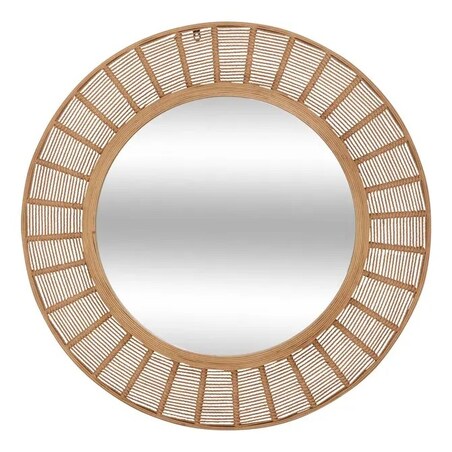 Lustro ścienne, okrągłe, bambus, 91 cm, Zelie