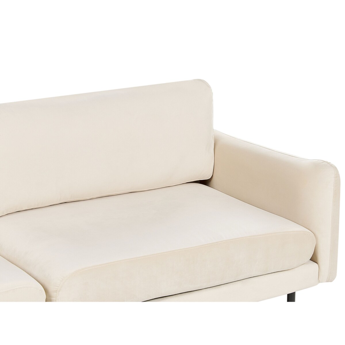 Sofa 3-osobowa welurowa jasnobeżowa VINTERBRO