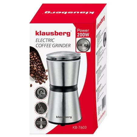 Młynek elektryczny do kawy srebrny KLAUSBERG