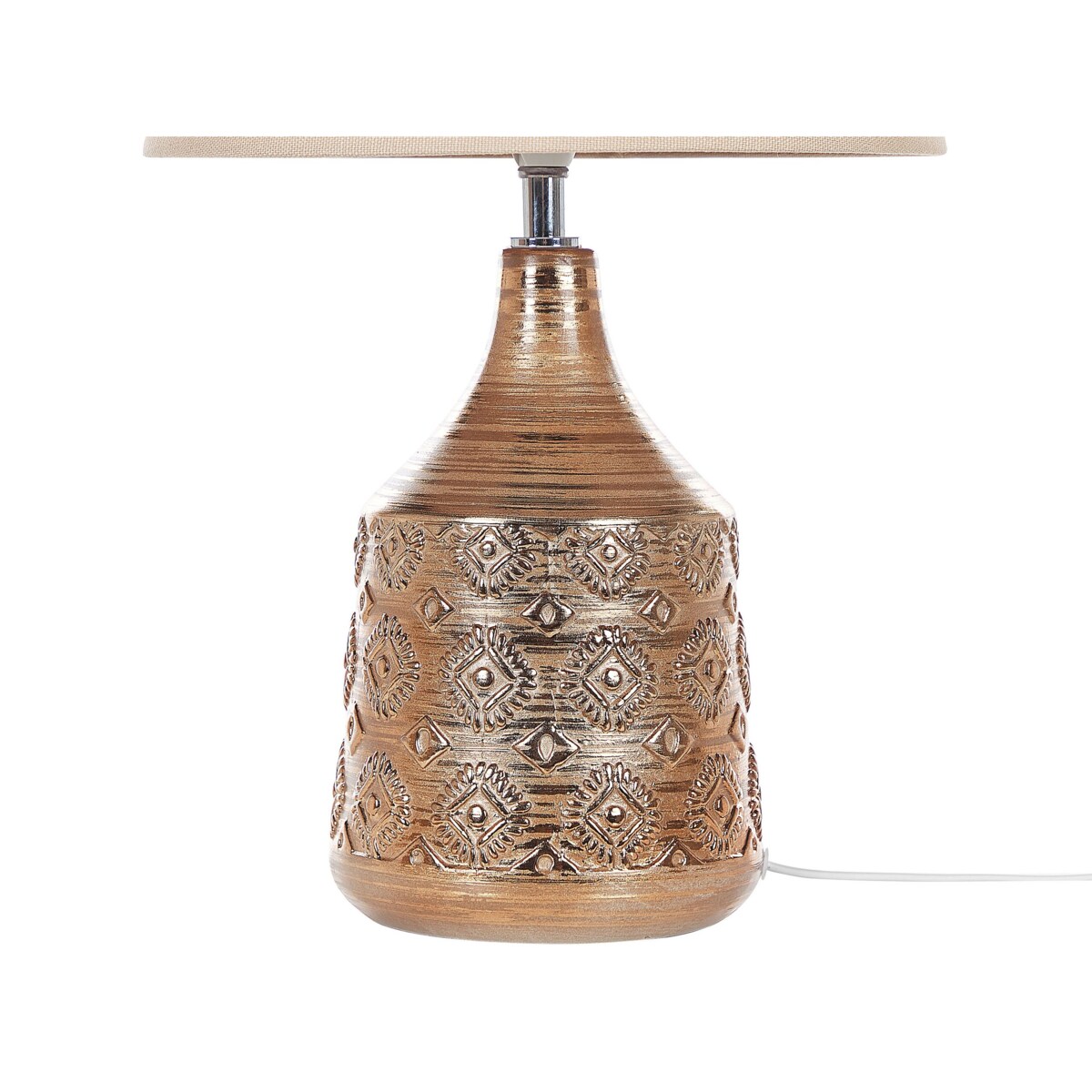 Lampa stołowa ceramiczna brązowa WARI