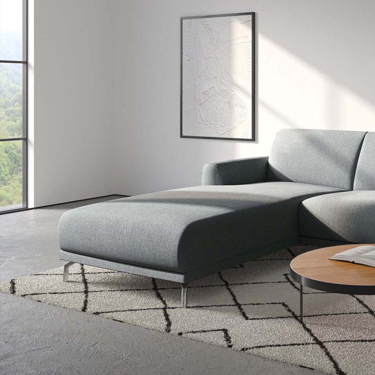 Sofa narożna Puzo - jasnoszara