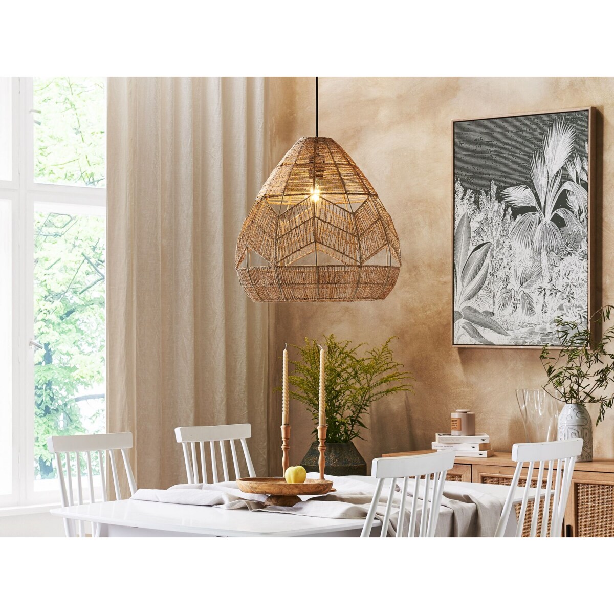 Lampa wisząca pleciona naturalna CASCADE
