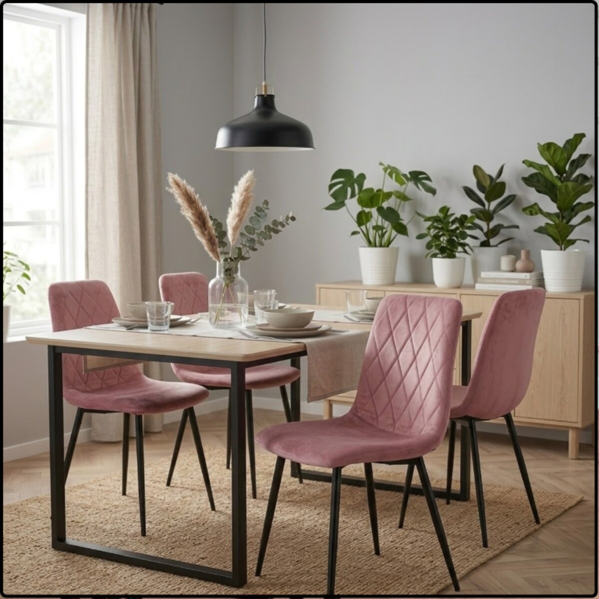 Krzesło tapicerowane pikowane wygodne nowoczesne do kuchni jadalni