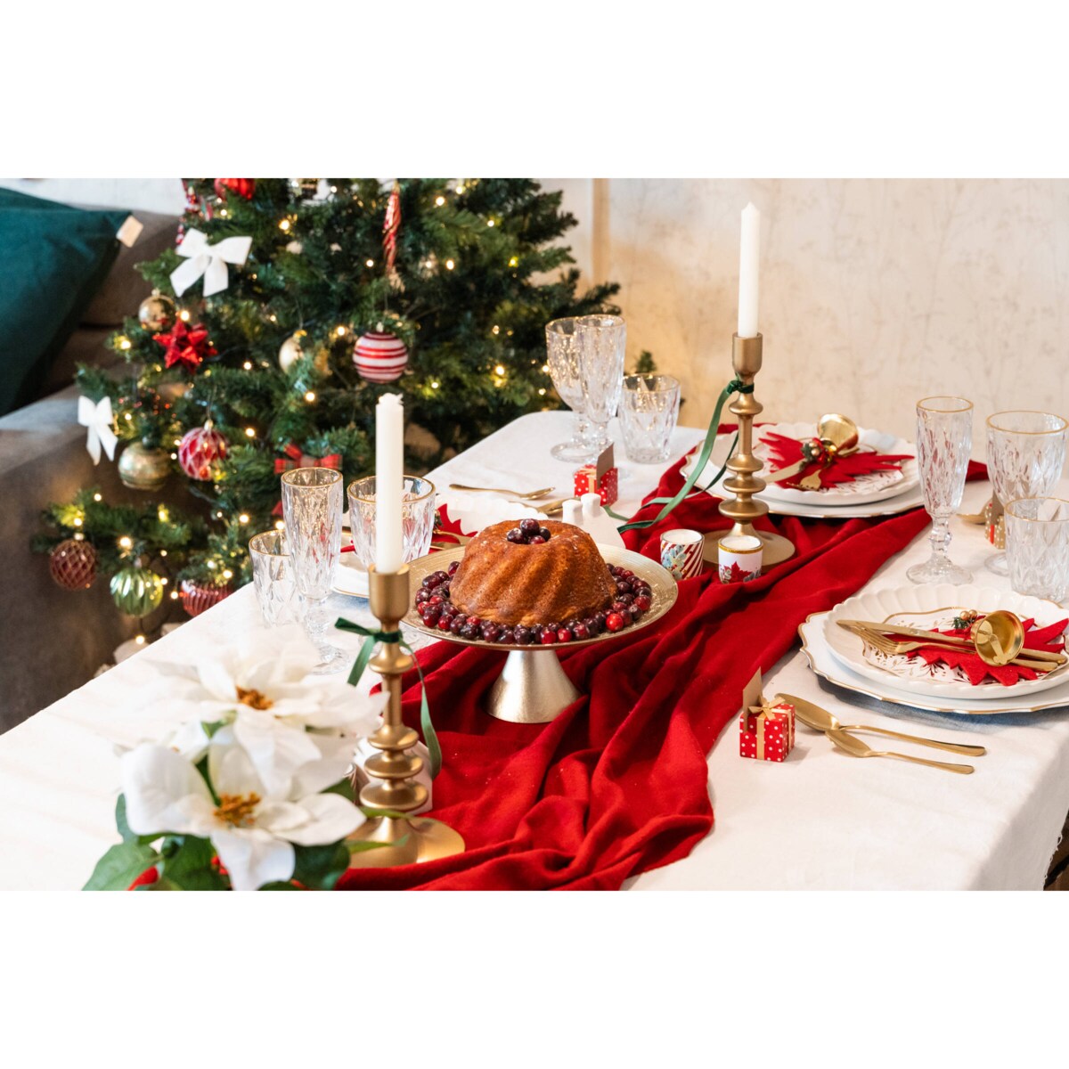 Patera na ciasto nowoczesna, szklana, Ø 28 cm, Home Styling Collection