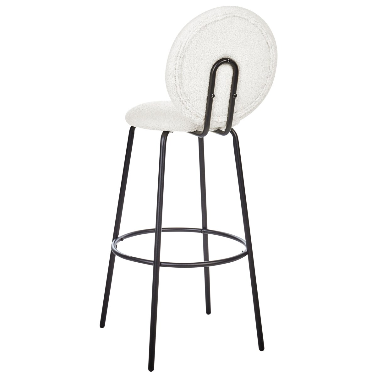 Zestaw 2 krzeseł barowych boucle biały EMERY