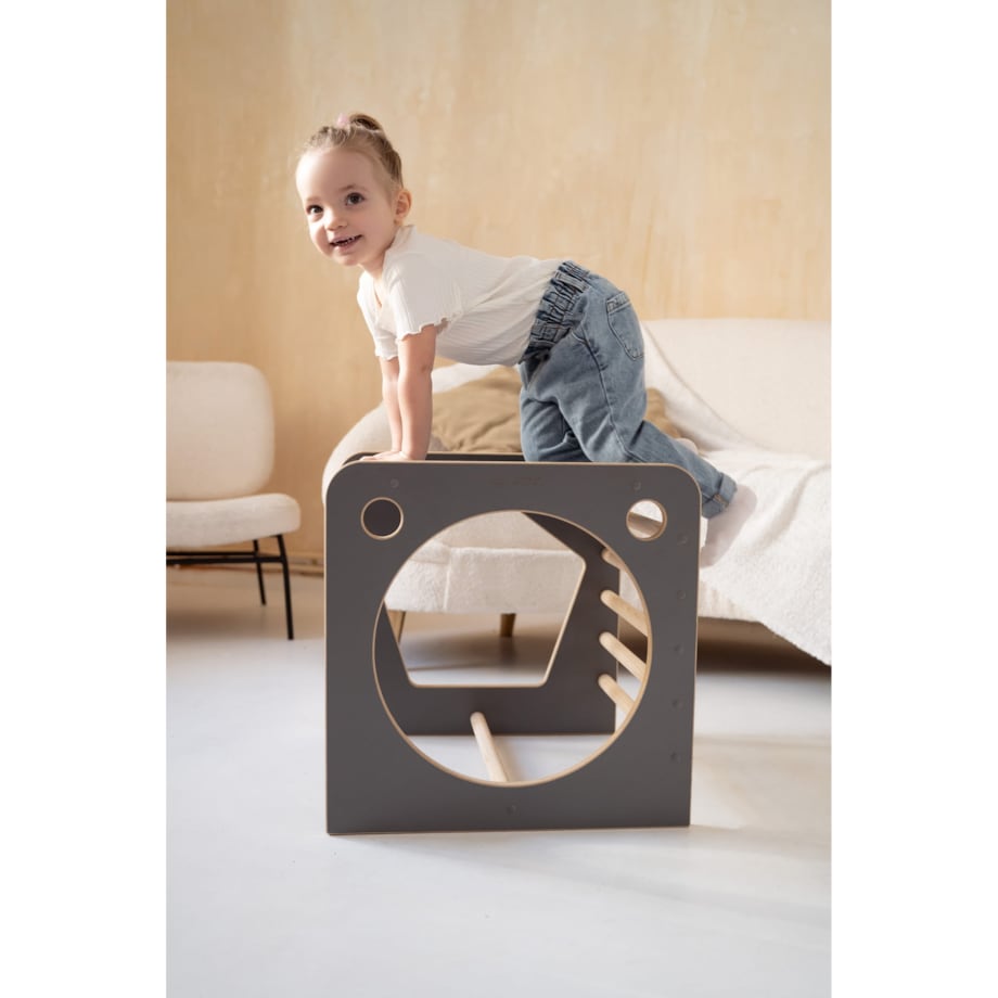 Kostka Wielozadaniowa + krzesełko - szara