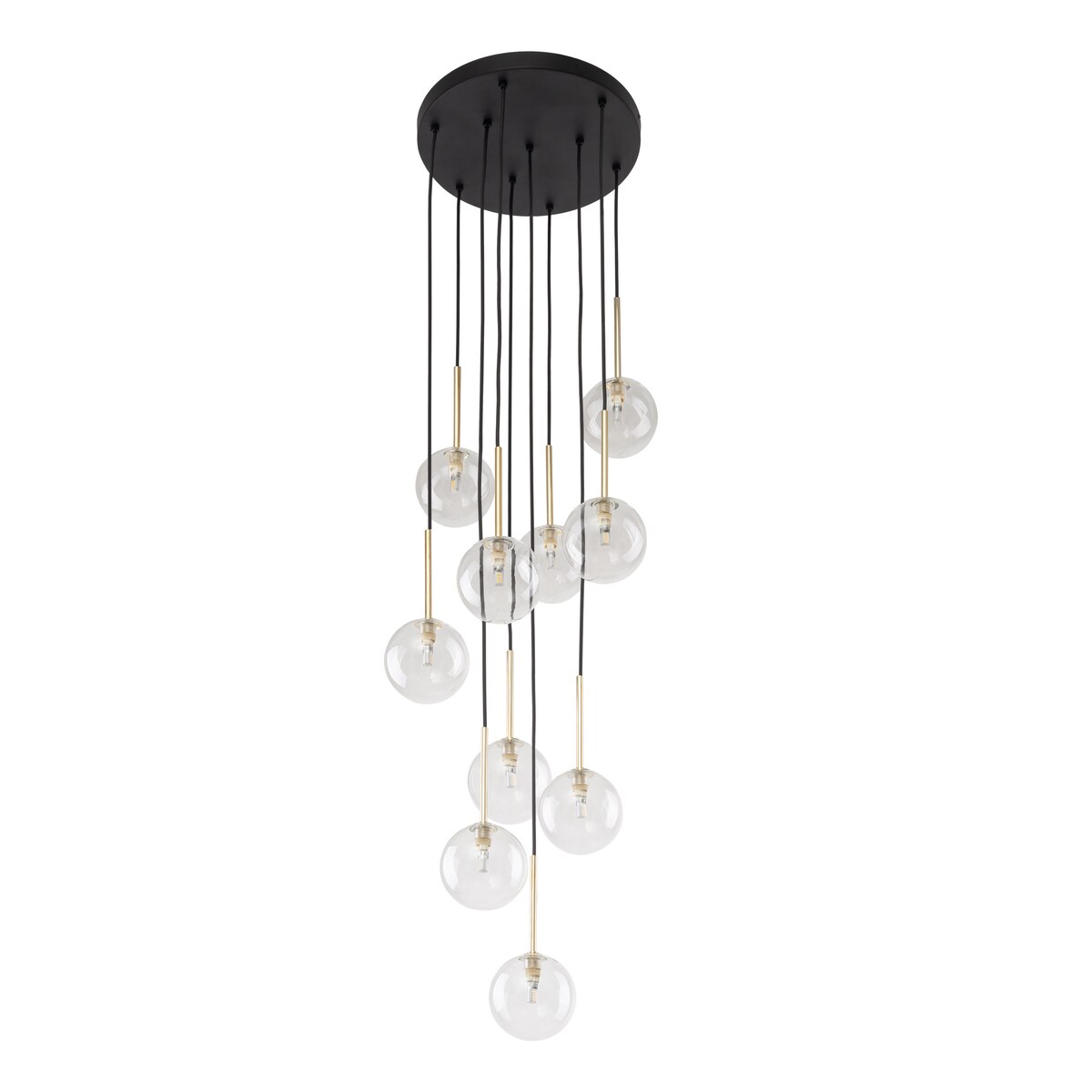 Lampa wisząca TK Lighting NILOS 5944 czarno-złota, 10xG9, regulowana, szkło i metal