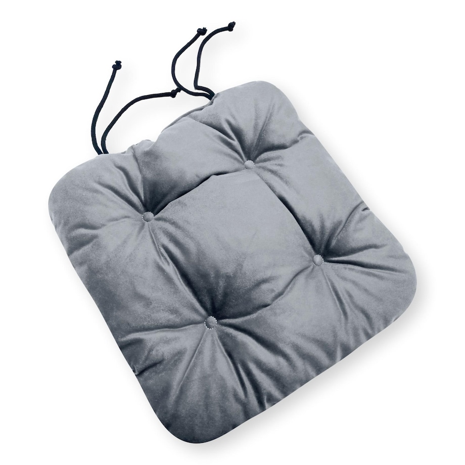 Zestaw 4 poduszek na krzesło/stołek, standard, 45x45 cm, Grafit