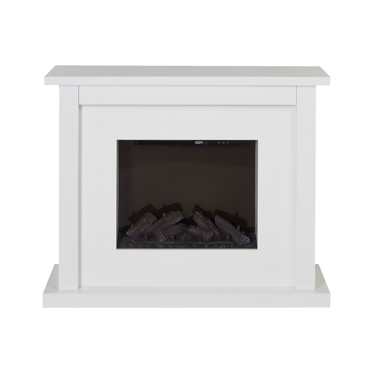 Kominek elektryczny z funkcją grzania KAROO Z pilotem Biały