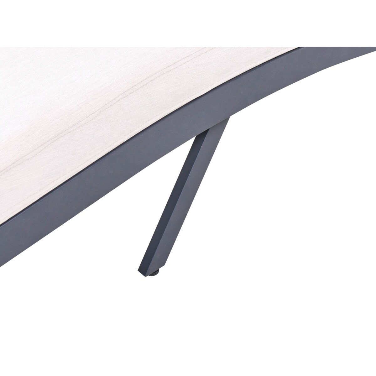 Leżak ogrodowy z poduszką AMELIA Rozkładany Metal Jasnobeżowy