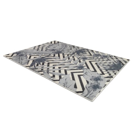 Dywan HEOS 78540 krem / niebieski LIŚCIE 160x220 cm