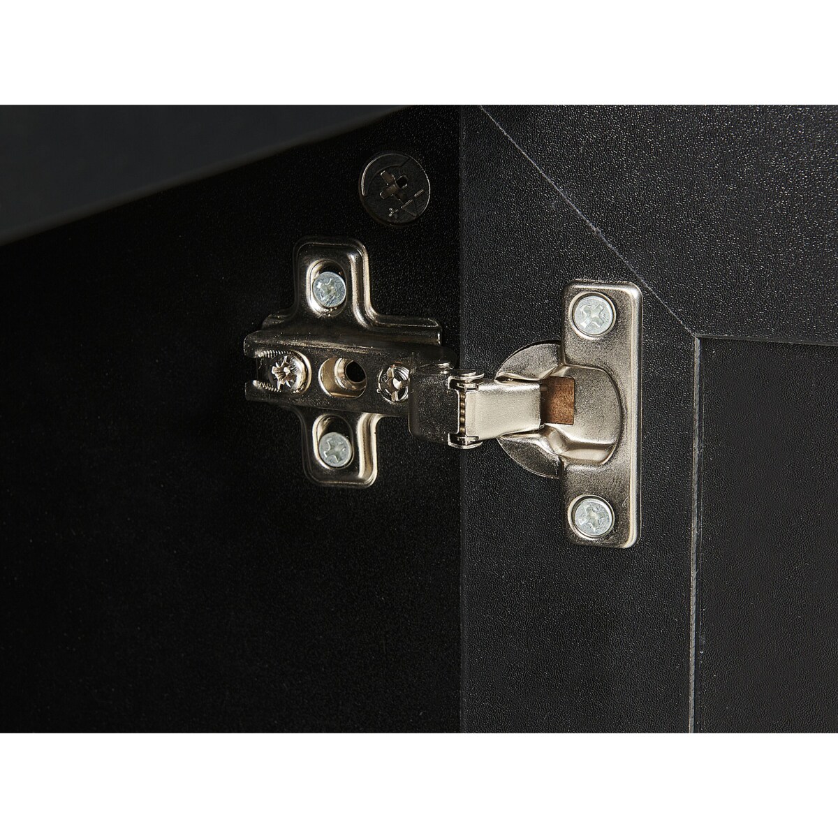 Szafka RTV z frontem rattanowym czarna OPOCO