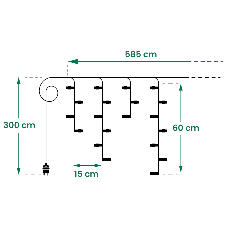 Kurtyna Led Całoroczna Sterowana Aplikacją Dekoracja Świetlna 200 Girlanda