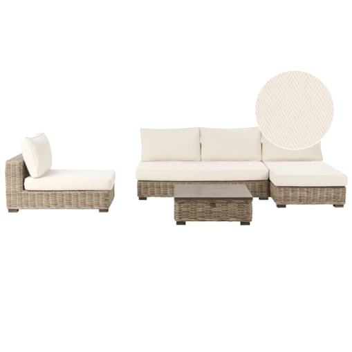 Zestaw wypoczynkowy ogrodowy VARALLO Rattan Szary