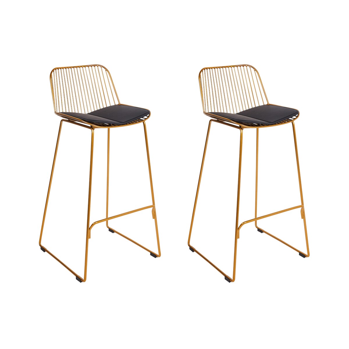 Zestaw 2 krzeseł barowych PENSACOLA Metal Złoty