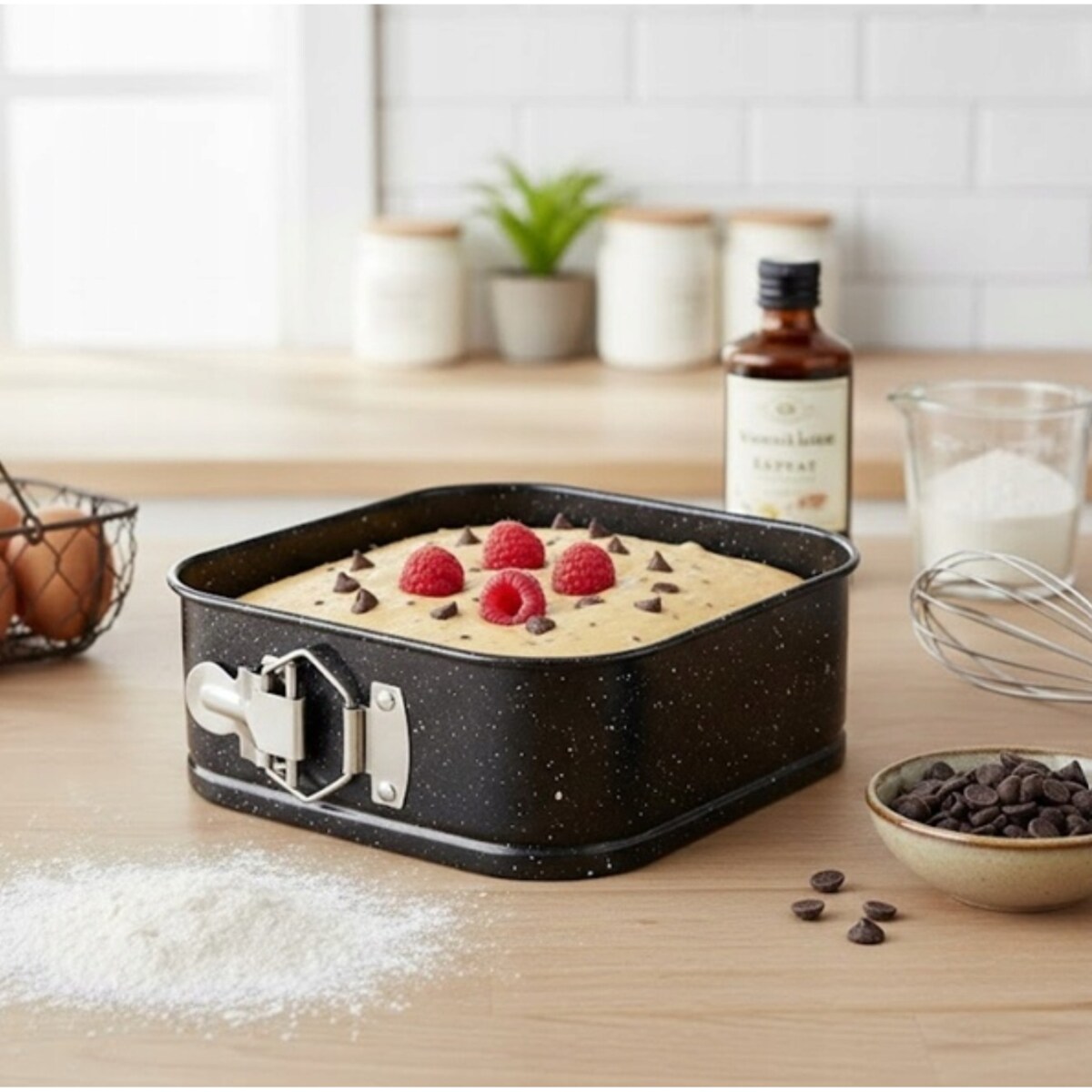 Forma do pieczenia tortownica otwierana blacha czarna 18x18CM BRUNBESTE BB-7715