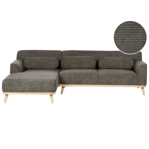 Narożnik sztruksowy prawostronny ciemnozielony SIMOS