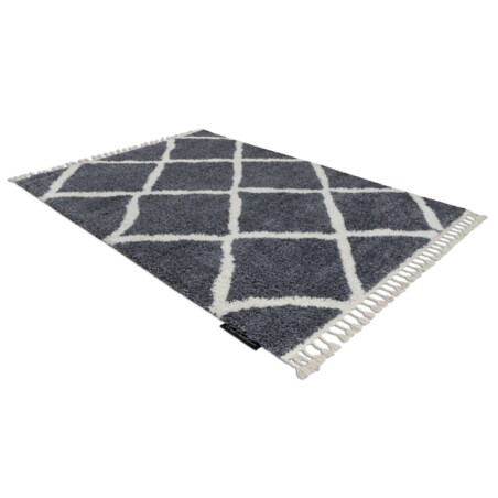 Dywan BERBER CROSS B5950 szary / biały 240x330 cm