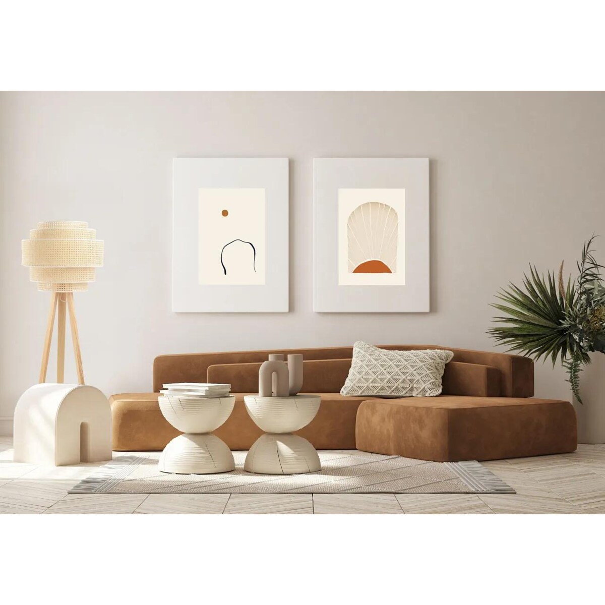 Lampa stojąca BOHO V rattan naturalny