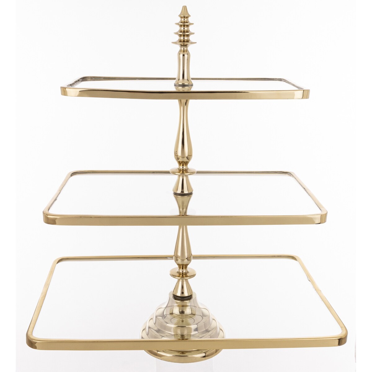 Patera 3-poziomowa szklana 55x47x31 cm ETERA-3 złota
