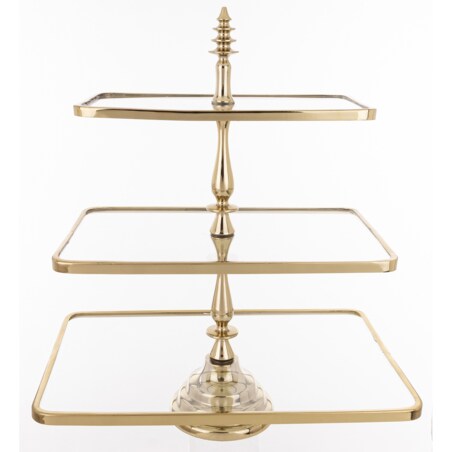 Patera 3-poziomowa szklana 55x47x31 cm ETERA-3 złota