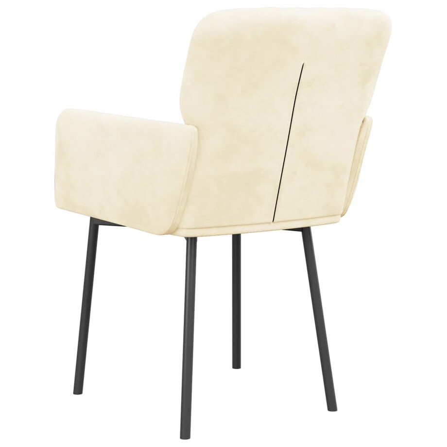 vidaXL Krzesła stołowe, 2 szt., kremowe, obite aksamitem