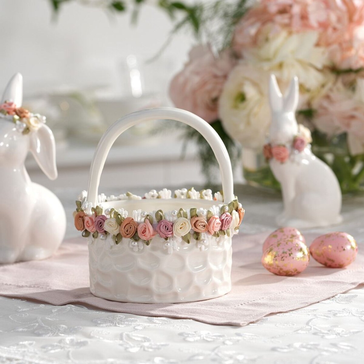 VILLA ITALIA Koszyczek wielkanocny porcelanowy 15 cm PRIMAVERA