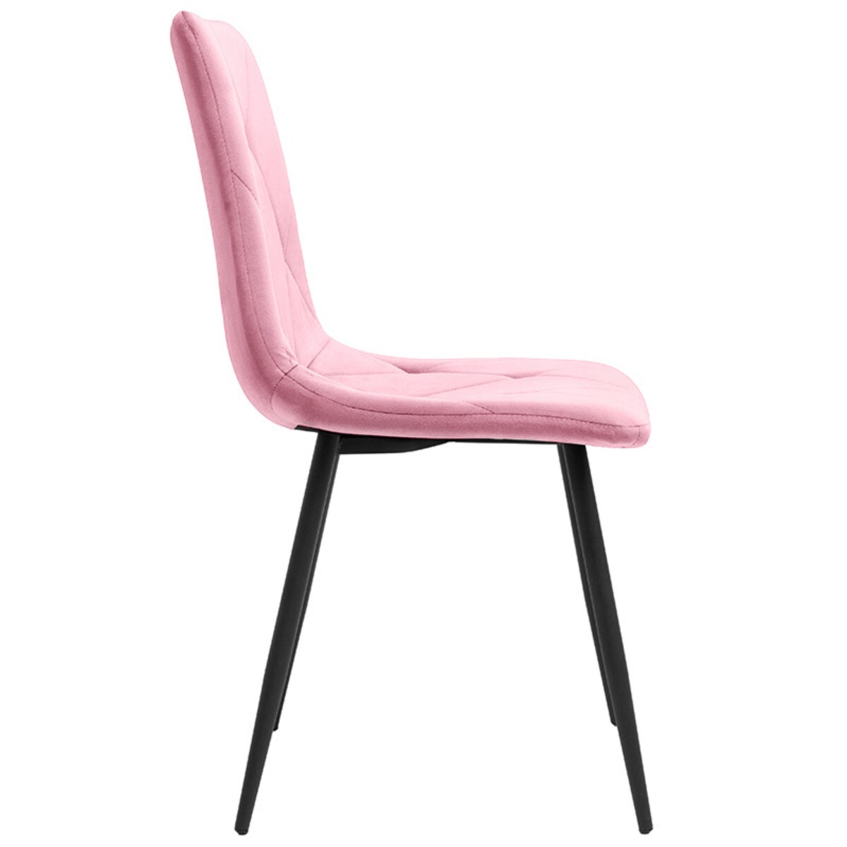 Krzesło tapicerowane welurowe pikowane różowe do salonu jadalni